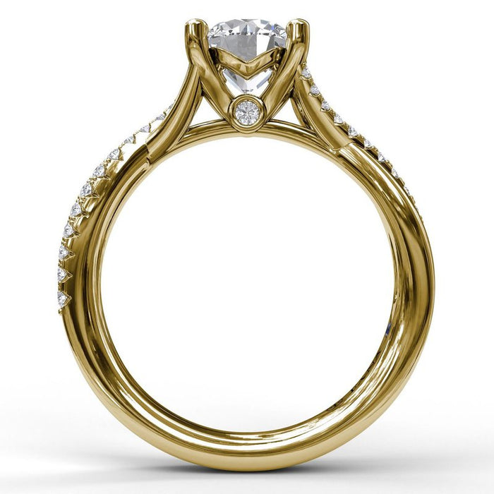 Alternating Diamond Twist Engagement Ring Setting