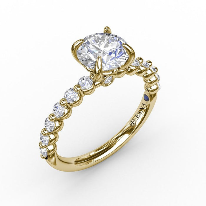 Single Shared Prong Shank Engagement Ring Setting