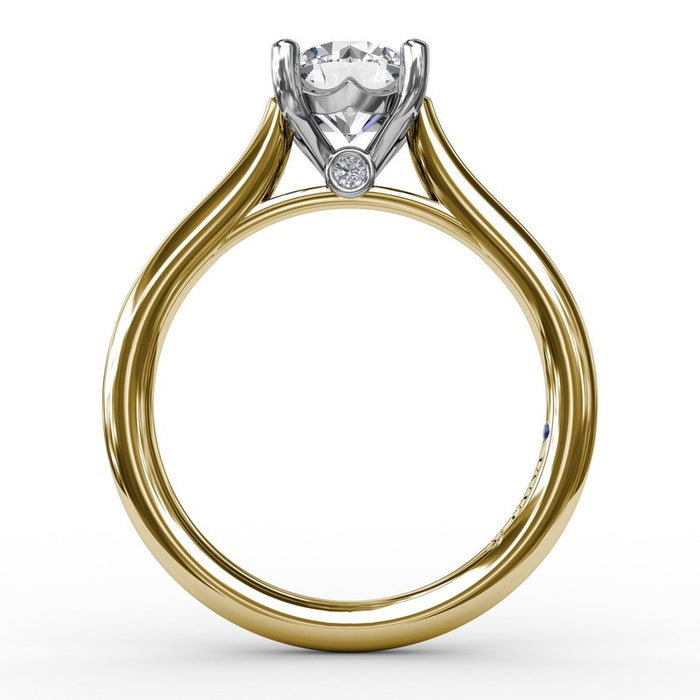 Classic Cathedral Solitaire with Chevron Girdle Engagement Ring Setting