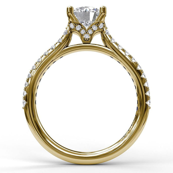 Diamond Shank with Delicate Side Detail Engagement Ring Setting