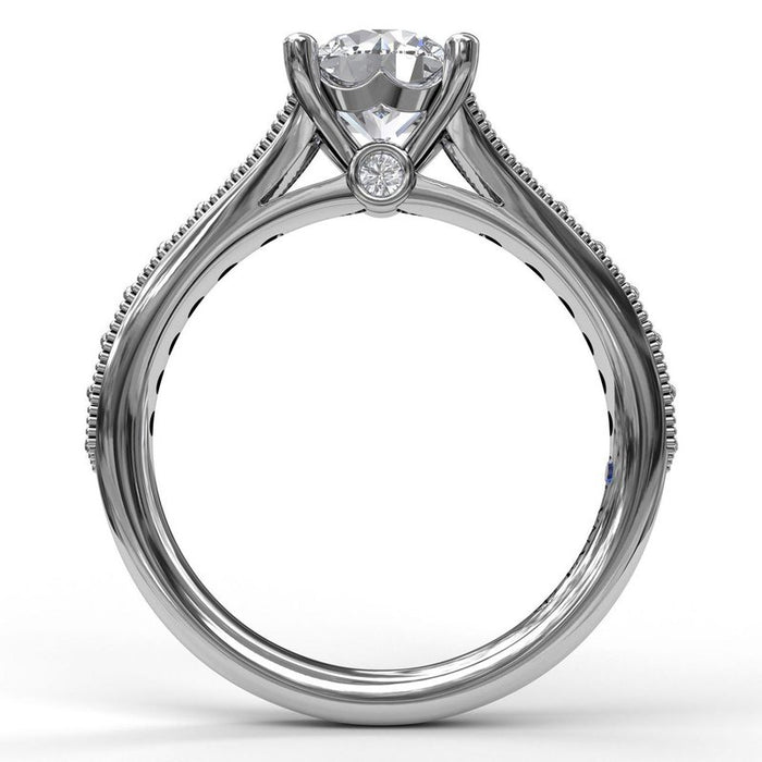 Vintage Detailed Milgrain Shank Engagement Ring Setting