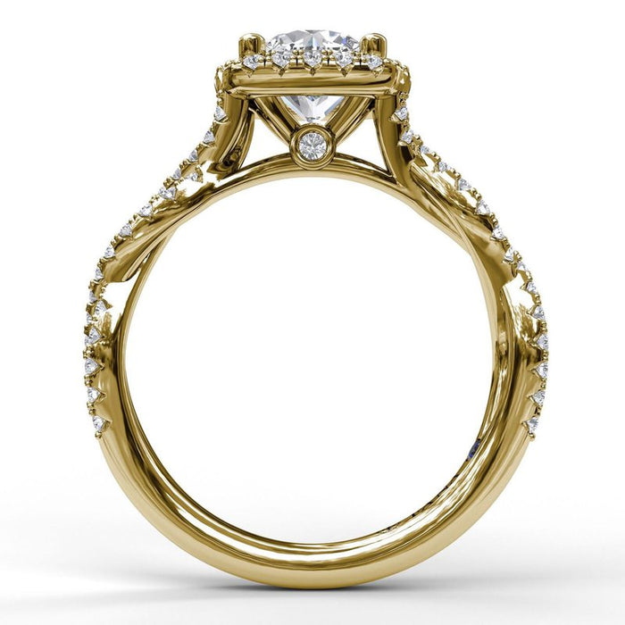 Cushion Halo Twist Engagement Ring Setting