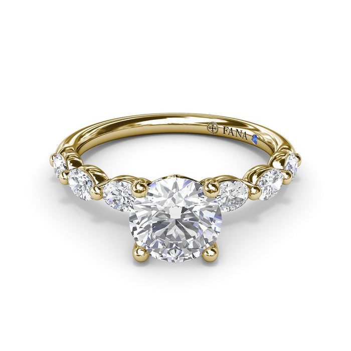 Oval Diamond Shank Engagement Ring Setting