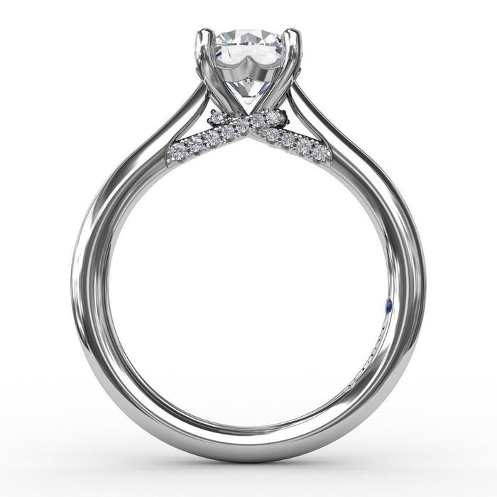 Cathedral Solitaire with Wrapped Bridge Detail Engagement Ring Setting