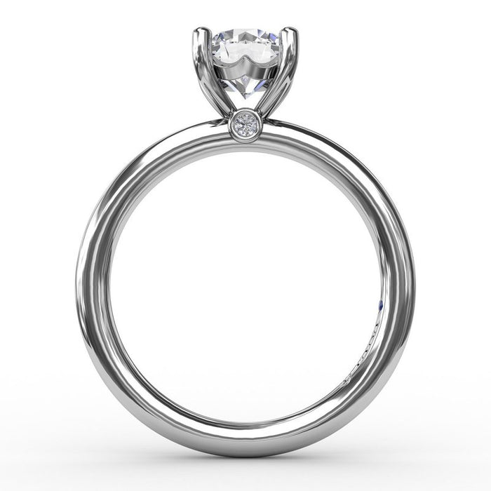 Classic Solitaire With Chevron Girdle Engagement Ring Setting
