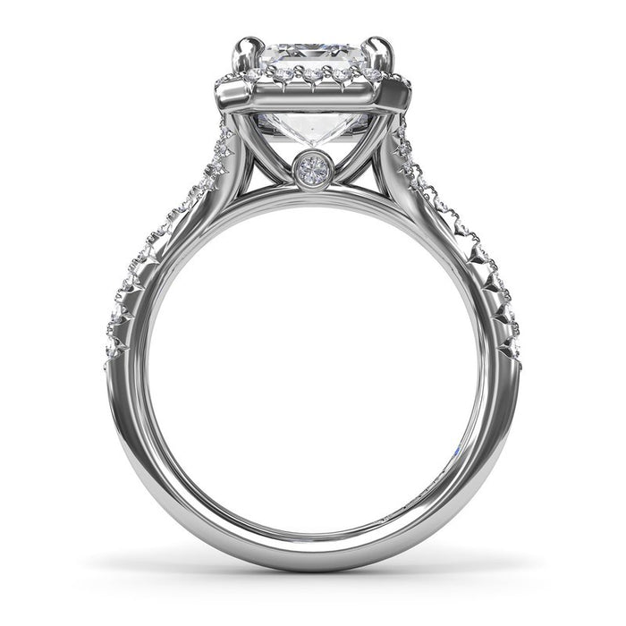Striking and Bold Halo Engagement Ring Setting
