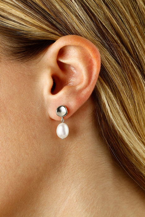 Sterling Silver Pearl Drop Earrings