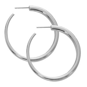 Sterling Silver Round Hoop Earrings with Post