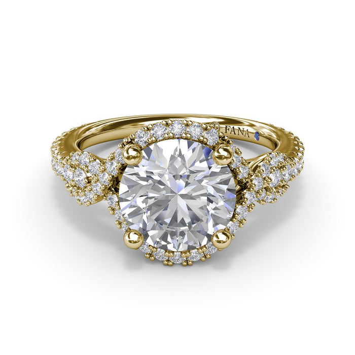 Love Knot Halo Engagement Ring Setting