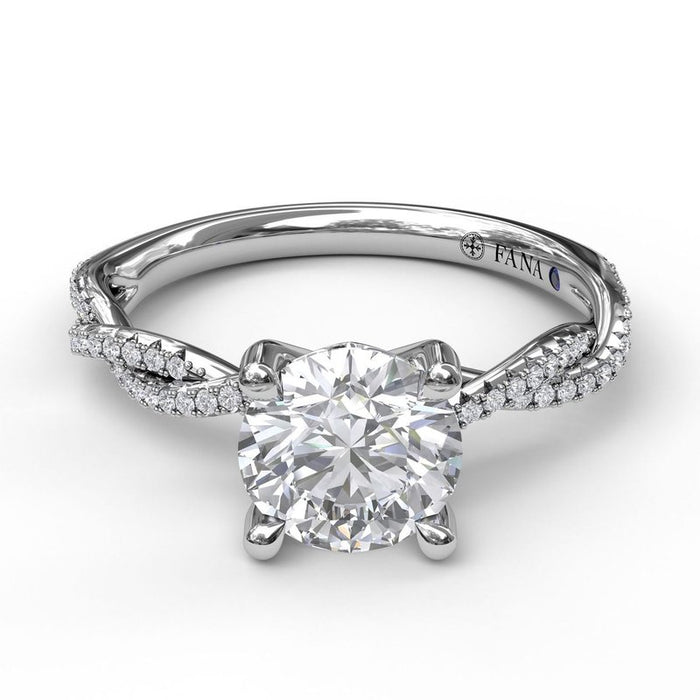 Petite Diamond Twist Engagement Ring Setting