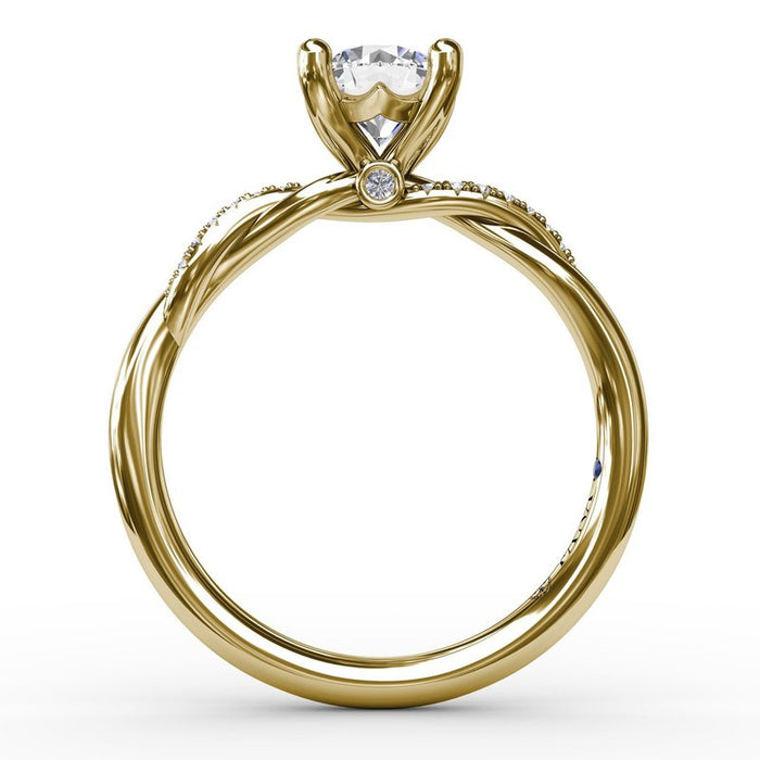 Subtle Twisted Shank Engagement Ring Setting
