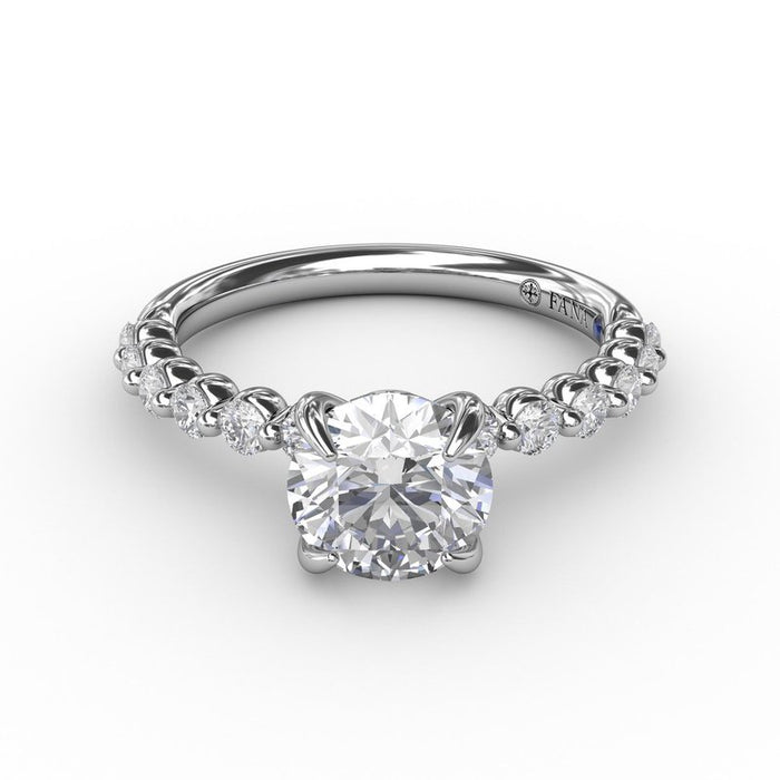 Single Shared Prong Shank Engagement Ring Setting