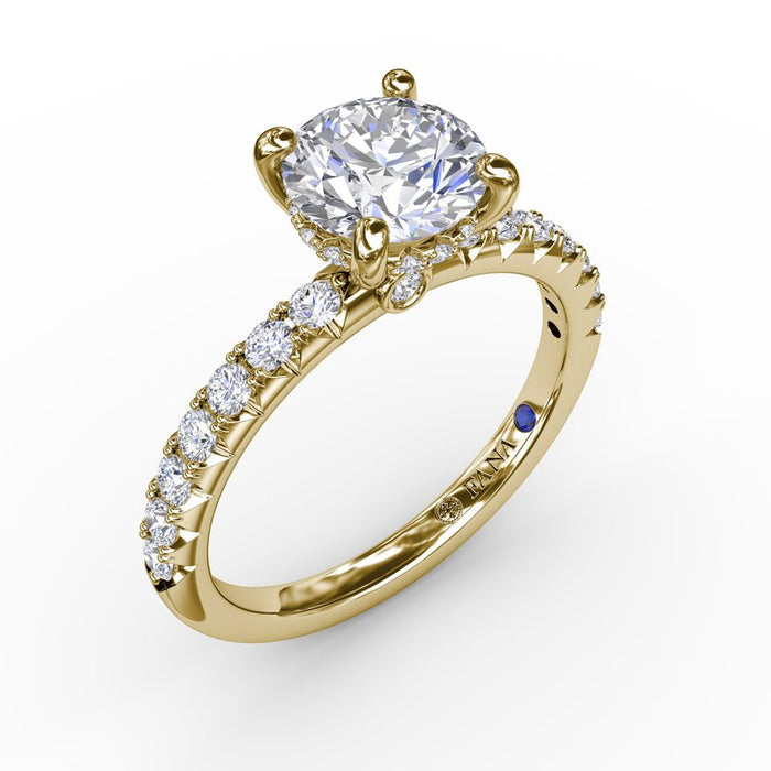 Diamond Shank with Hidden Halo Engagement Ring Setting