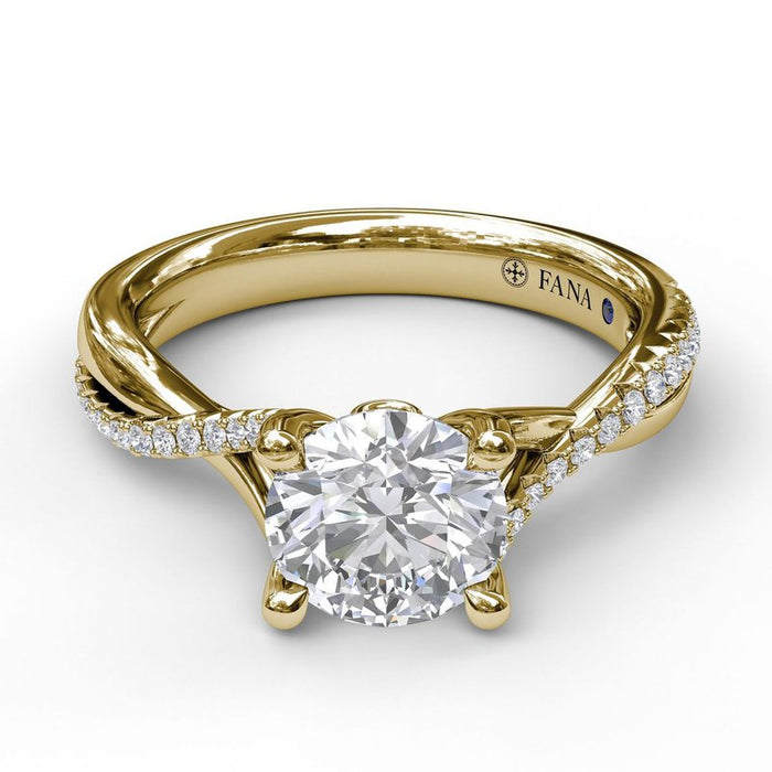 Alternating Diamond Twist Engagement Ring Setting