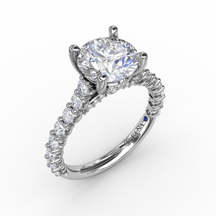 Diamond Shank with Hidden Halo and Bridge Detail Engagement Ring Setting