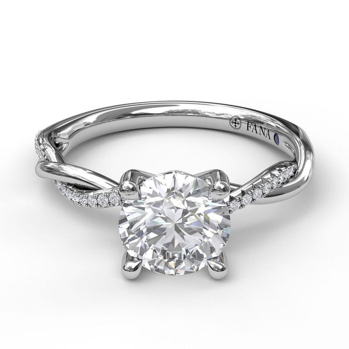 Gold and Diamond Twist Engagement Ring Setting