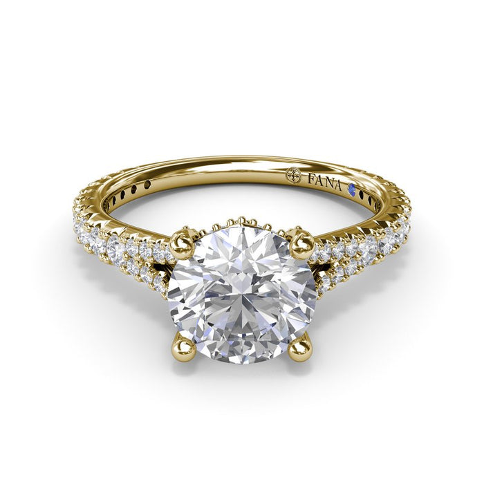 Split Shank with Hidden Halo Engagement Ring Setting