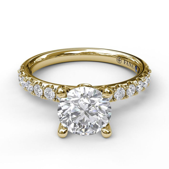 Classic Pavé Shank Engagement Ring Setting