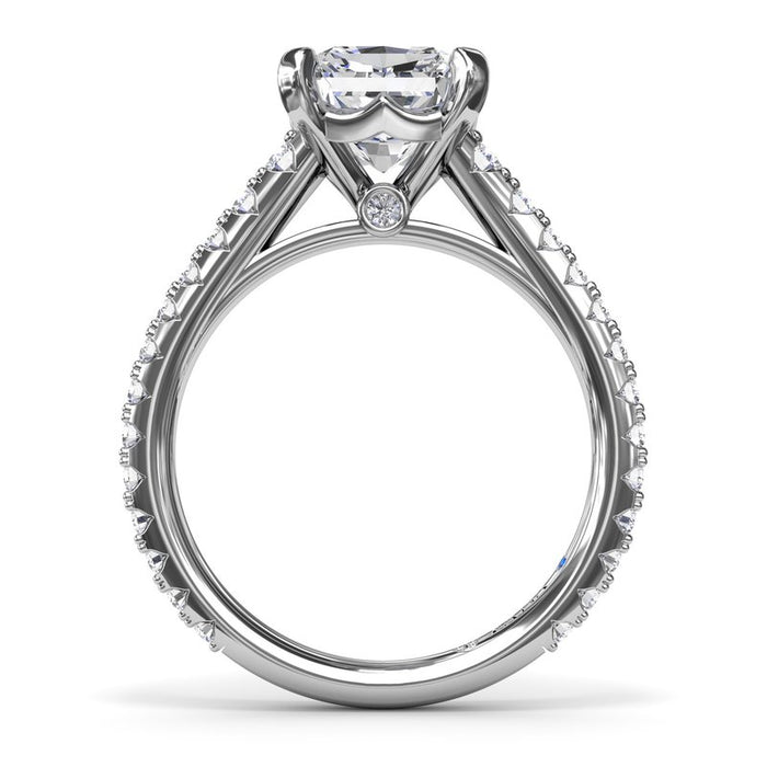 Graduated Diamond Cathedral Shank Engagement Ring Setting