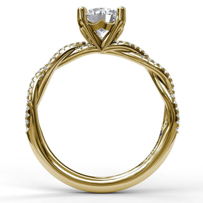Petite Diamond Twist Engagement Ring Setting