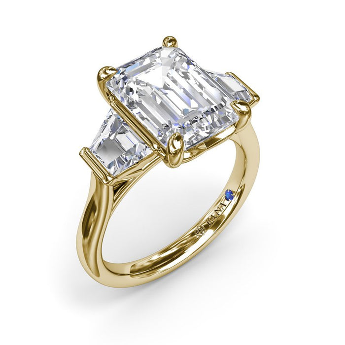 Trapezoid Side Stones Engagement Ring Setting