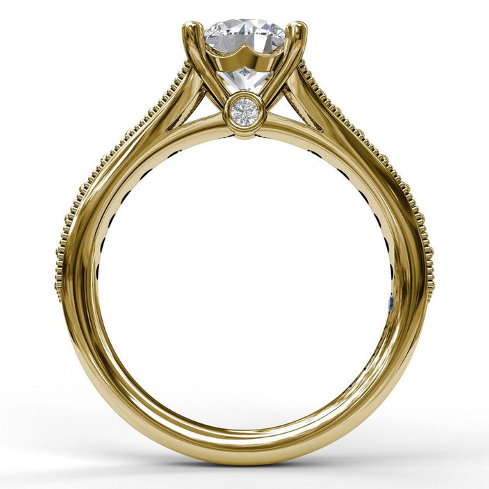 Vintage Detailed Milgrain Shank Engagement Ring Setting