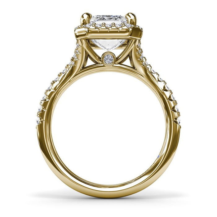 Striking and Bold Halo Engagement Ring Setting
