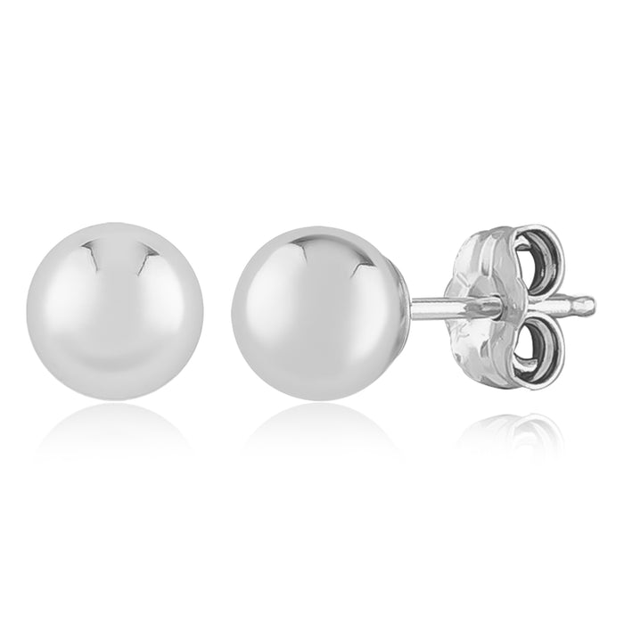 Sterling Silver 6mm Ball Stud Earrings