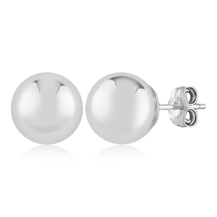 Sterling Silver 10mm Ball Stud Earrings