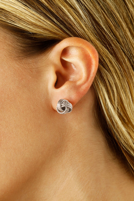Sterling Silver Twisted Love Knot Earrings