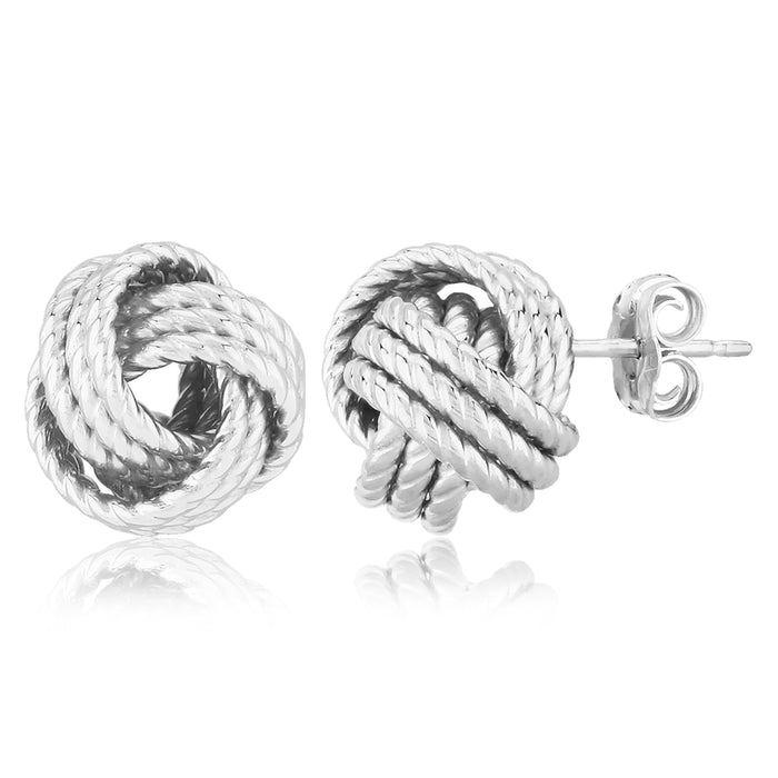 Sterling Silver Twisted Love Knot Earrings
