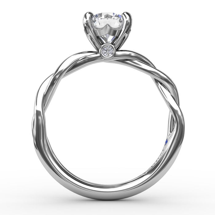 Elegantly Twisted Solitaire Engagement Ring Setting
