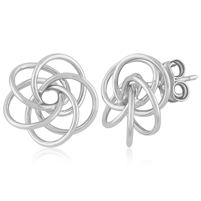 Sterling Silver Wire Love Knot Stud Earrings