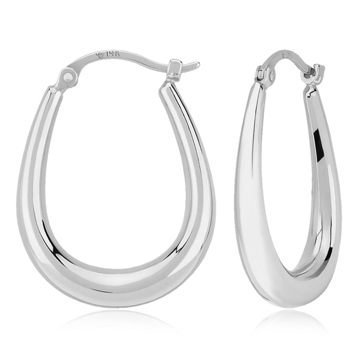 Sterling Silver U Shape Hoop Earrings