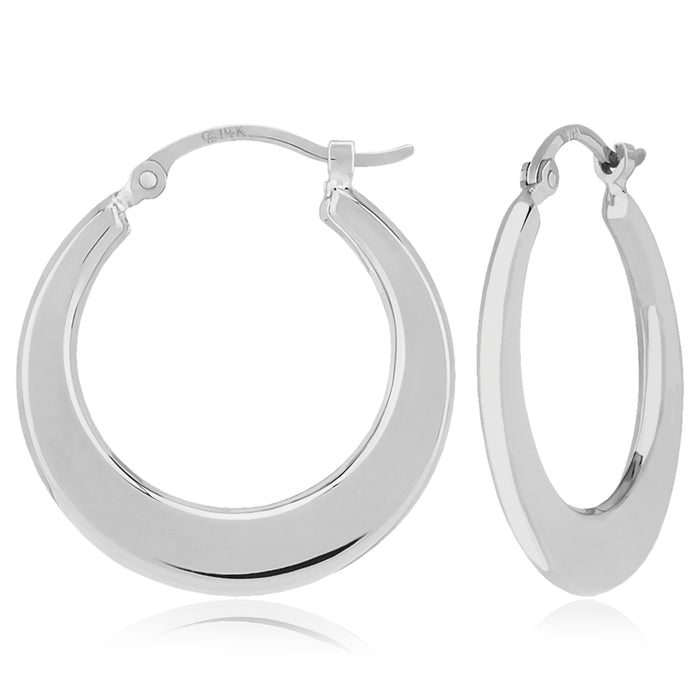 Sterling Silver Flat Hoop Earrings