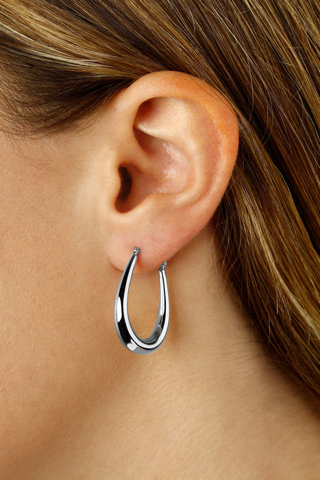 Sterling Silver U Hoop Earrings
