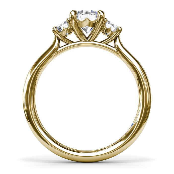 Three-Stone Round Diamond Engagement Ring Setting