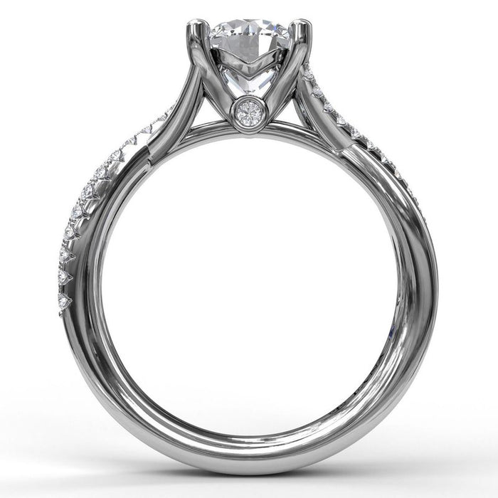 Alternating Diamond Twist Engagement Ring Setting