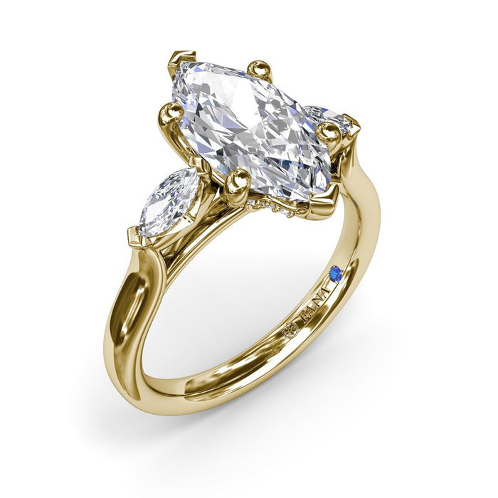 Three-Stone Marquise Engagement Ring Setting