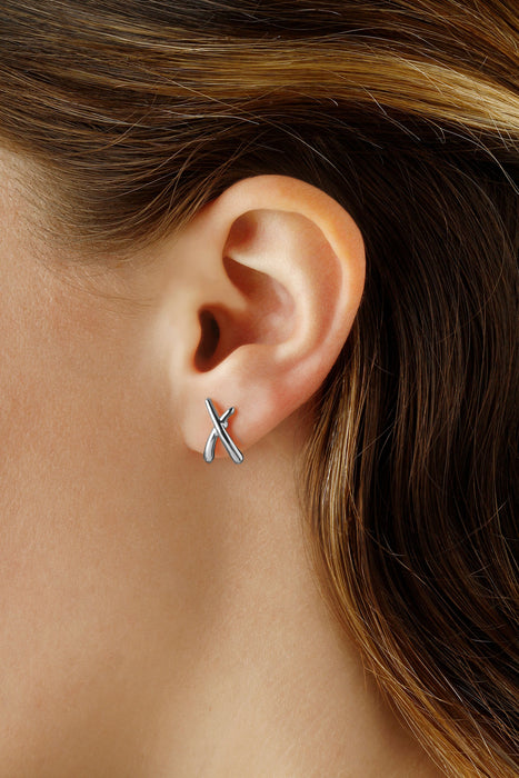 Sterling Silver X Post Earrings