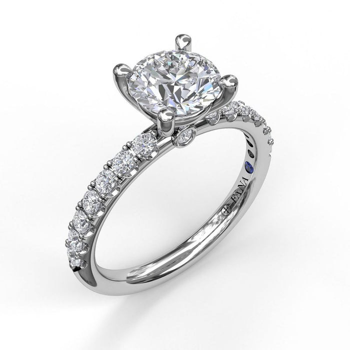 Classic Pavé Shank Engagement Ring Setting