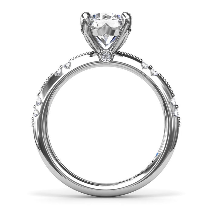 Milgrain Knife-Edge Diamond Engagement Ring Setting