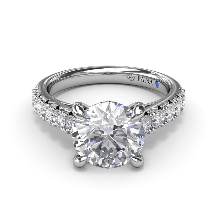 Double Prong Diamond Shank Engagement Ring Setting