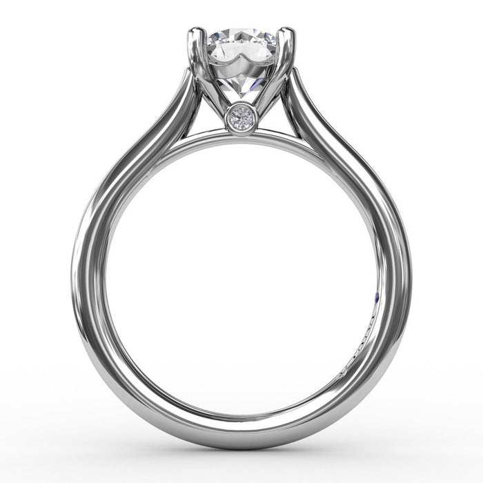 Classic Cathedral Solitaire with Chevron Girdle Engagement Ring Setting