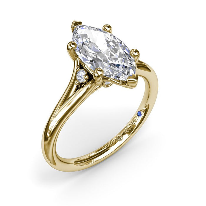 Split Shank with Marquise Center Engagement Ring Setting