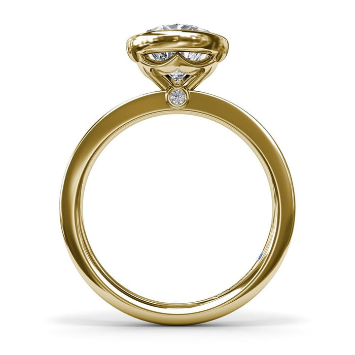 Bezel-Set Pear-Shape Engagement Ring Setting