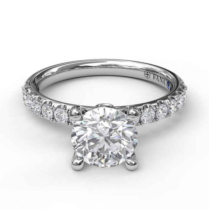 Classic Pavé Shank Engagement Ring Setting