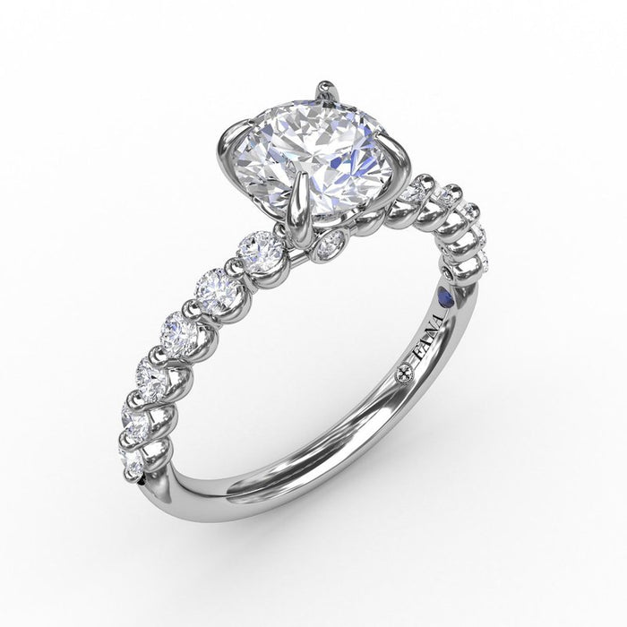 Single Shared Prong Shank Engagement Ring Setting