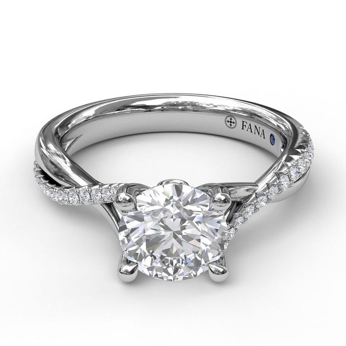 Alternating Diamond Twist Engagement Ring Setting
