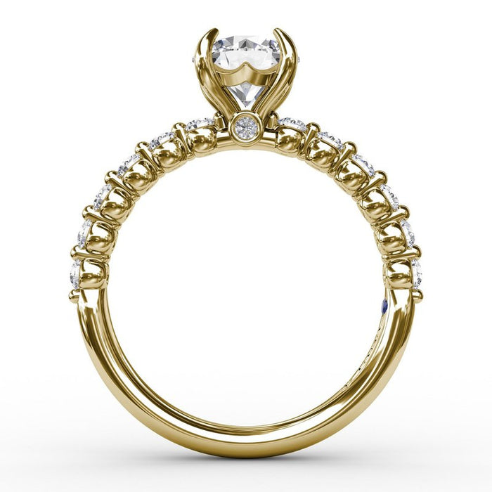 Single Shared Prong Shank Engagement Ring Setting
